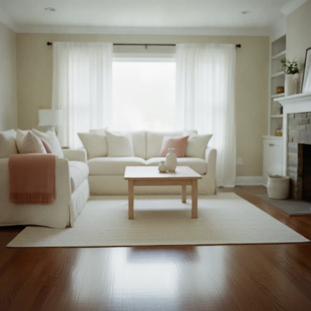 Bright, freshly cleaned living room in a Philadelphia home